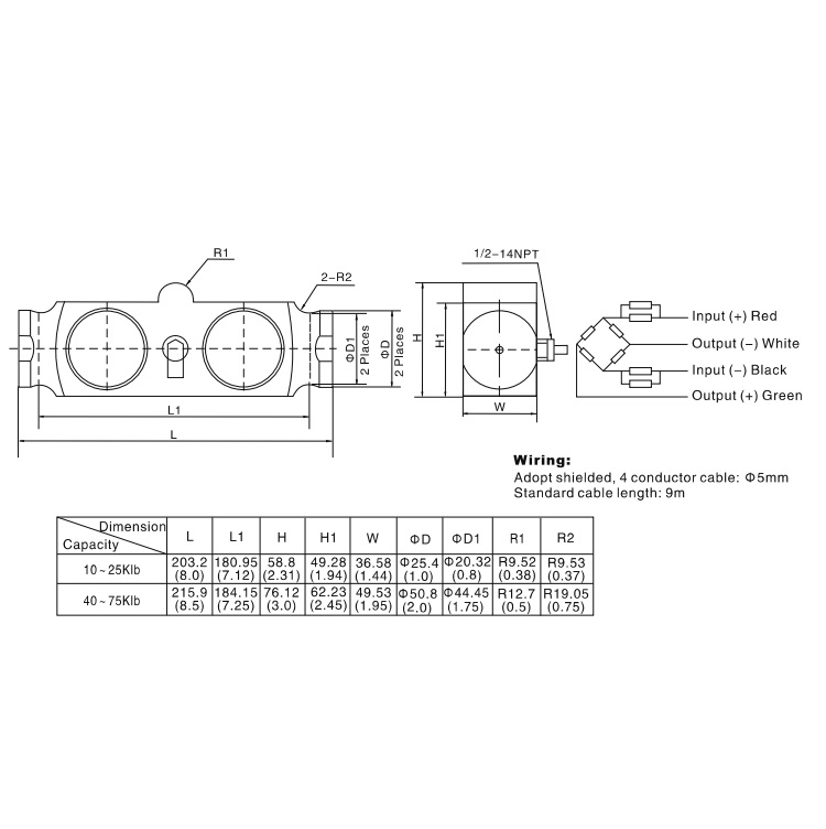 B9F Double Ended Link Shear Beam Load Cell